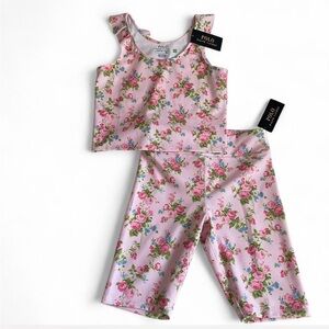 NEW Polo Ralph Lauren Kids Girls Floral Feminine Girly Cottagecore Active Set ✨